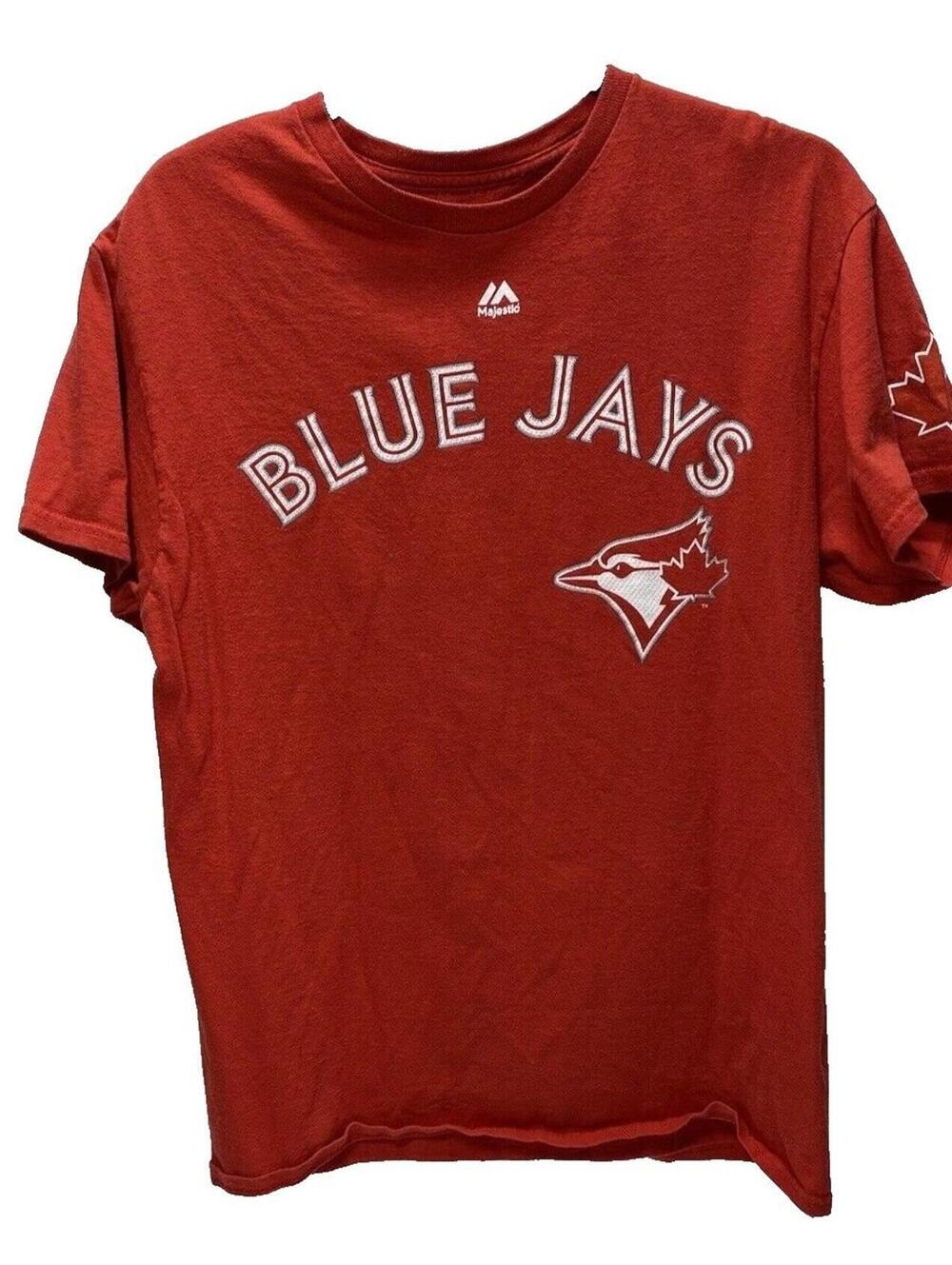 Majestic Men's Medium Toronto Blue Jays Red T-shirt Donaldson 20 MLB Baseball